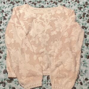 Source Unknown Cream Floral Women's Sweater